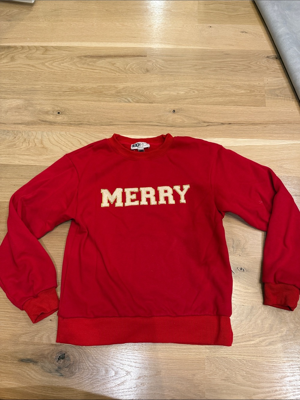 Beach Riot Red 'MERRY' Crewneck Sweatshirt